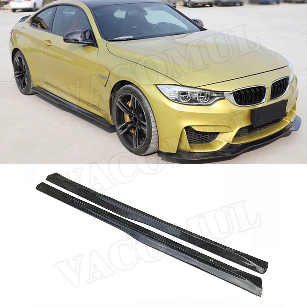Автомобильный Стайлинг углеродного волокна сторона юбки фартук для BMW F82 F83 M4 купе
