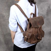 women backpacks vintage crazy horse leather rucksack for teenage girls school book bag daypack laptop shoulder bag travel bag