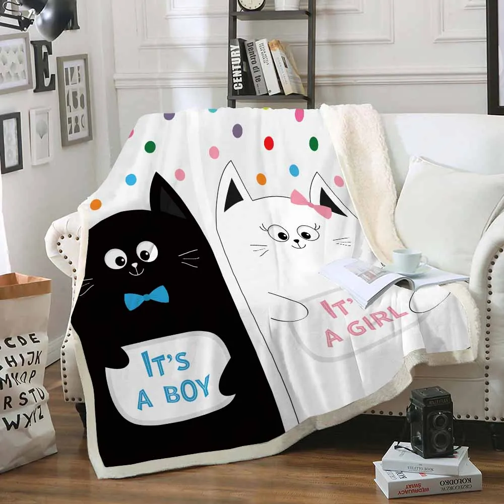 

Детское фланелевое одеяло с 3D-принтом в виде кошки