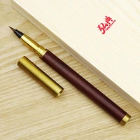 handmade hongdian rosewood brass brush calligraphy pen soft nib 0 7 5mm writing gift ink pen come with converter art drawing