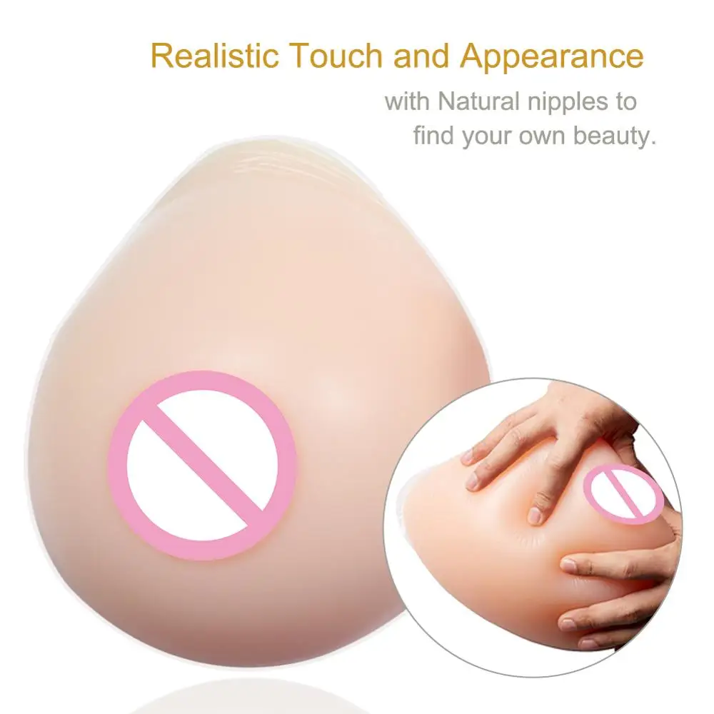 ONEFENG Silicone Soft Breast Forms Comfortable Artificial Cross Dresser Boobs 500-1600g/pair |