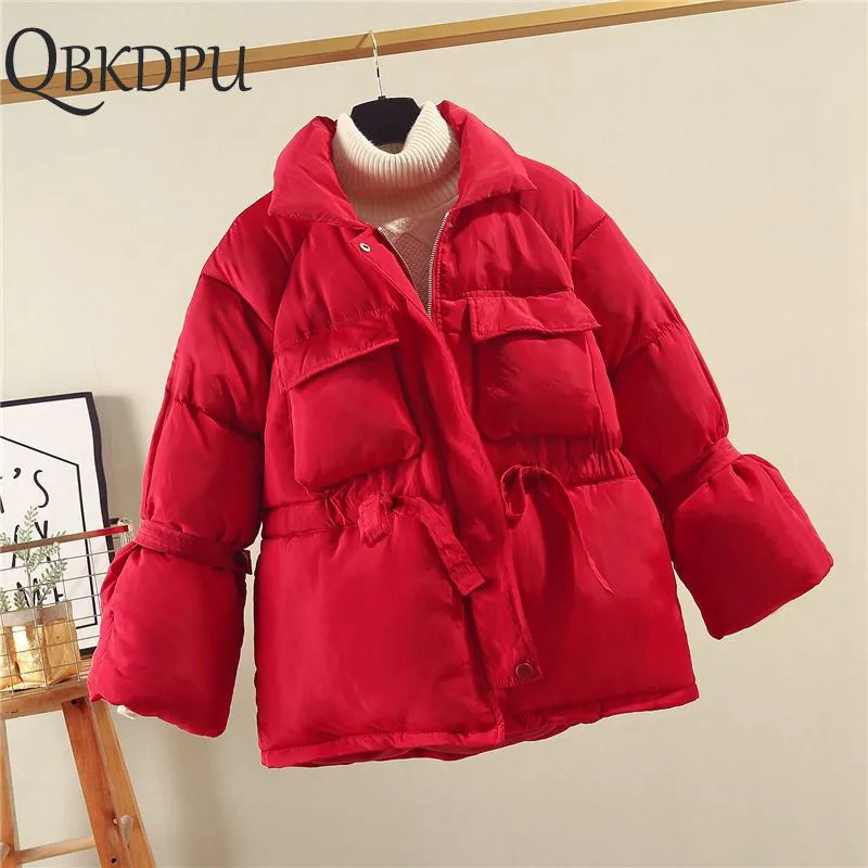 Большие размеры свободная Утепленная зимняя куртка Женская парка Теплое