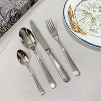 high quality silver spoon fork knife set kitchen accessories table dinnerware home party holiday decorations luxury wedding gift