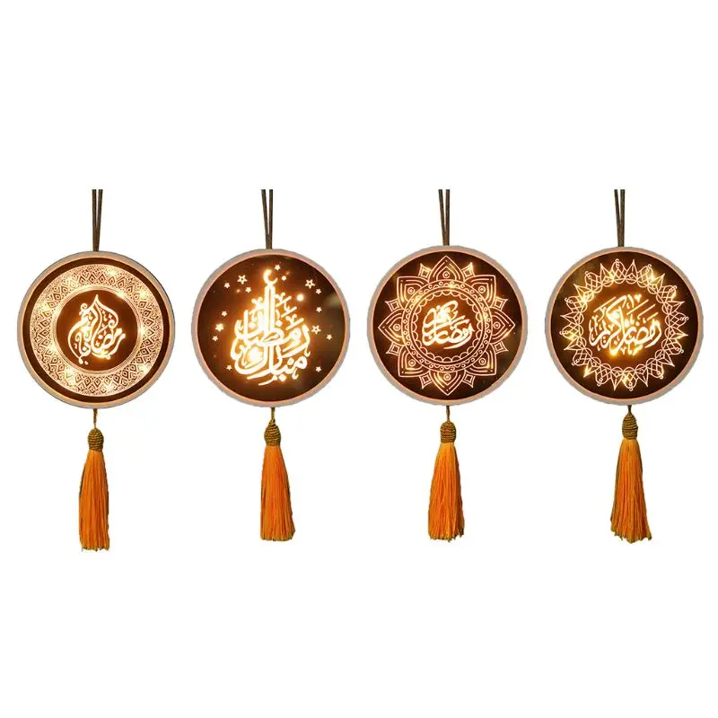 

Eid Mubarak Muslim Ramadan Hanging Pendant Acrylic Wall Night Light DIY Crafts