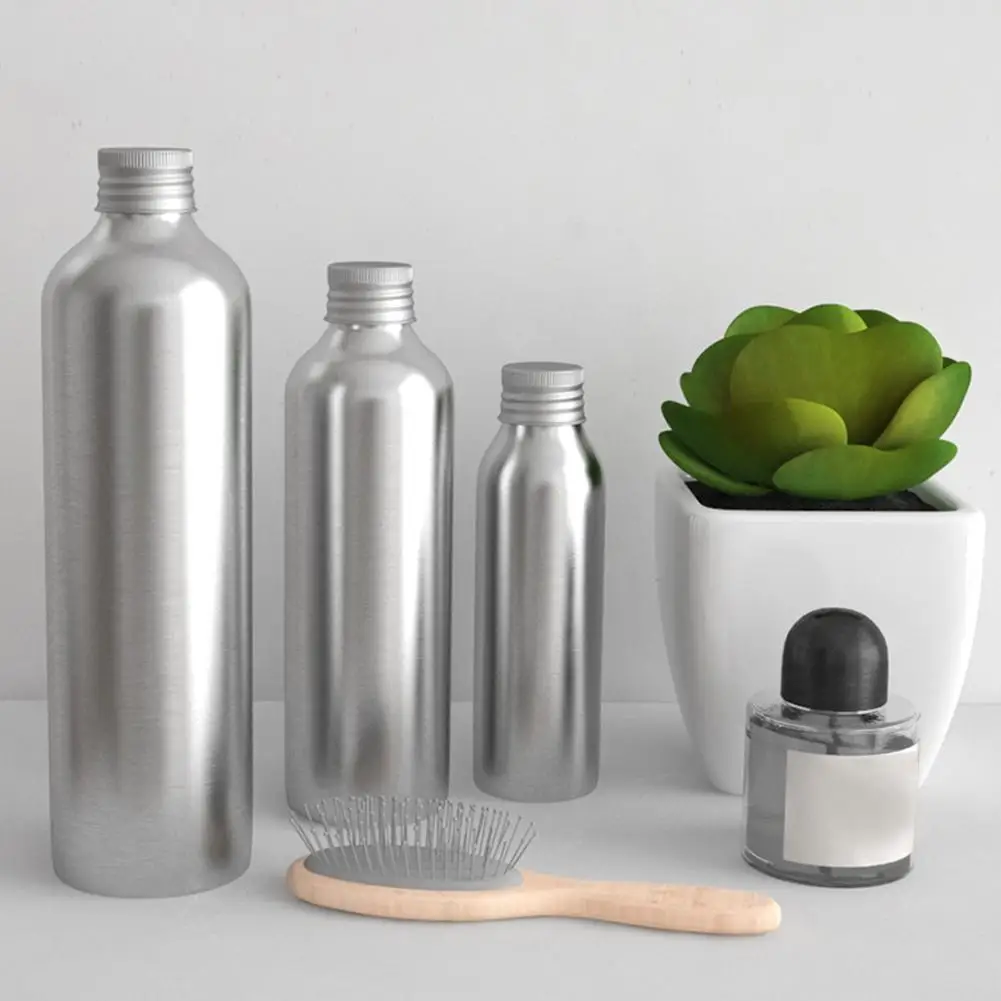 

Portable Aluminum Spray Refillable Liquid Lotion Bottle Storage with Cover Travel Pump Cosmetic Pack Empty Atomizer Container