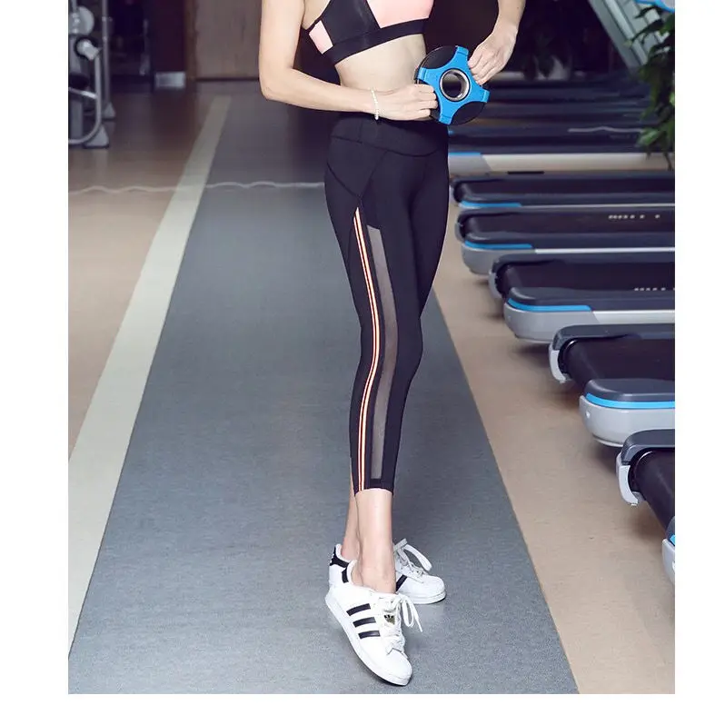 

Yoga Fitness pants cropped pants slim stretch leg shaping pants women's stretch quick dry bottoms hip lifting dance pants