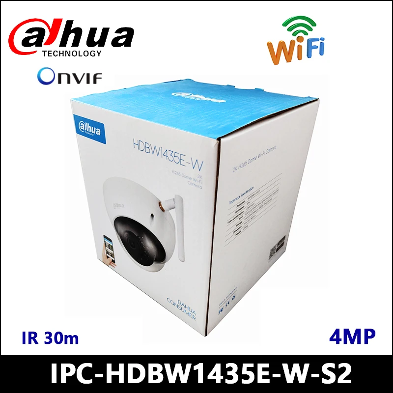 

IP-камера Dahua 4 МП стандартная камера безопасности IR H.265 Купольная Wi-Fi Сетевая камера