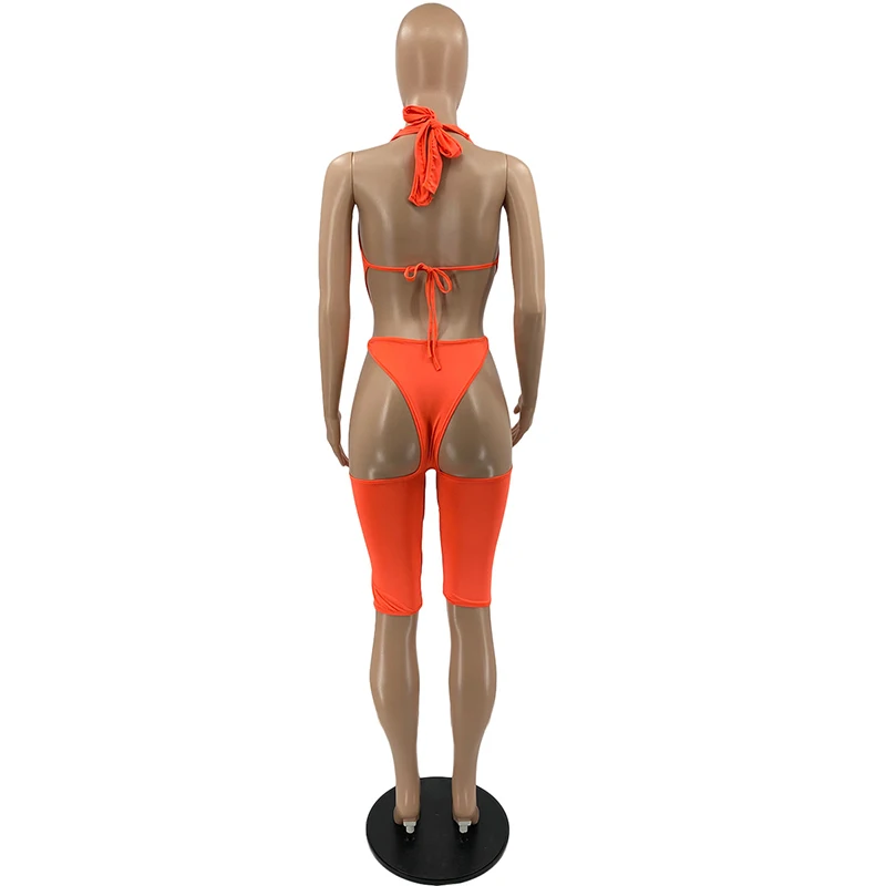 

Kricesseen Sexy Solid Buckles Skinny Short Jumpsuit Women Summer Halter Hollow Out Bodycon Clubwear One Pieces Rompers Outfits