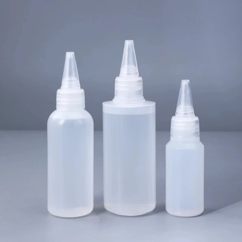 

100PCS/Lot 100ml Empty Squeeze HDPE container for Glue Round Plastic Bottle for Nail Gel Liquid ink Refillable Bottle