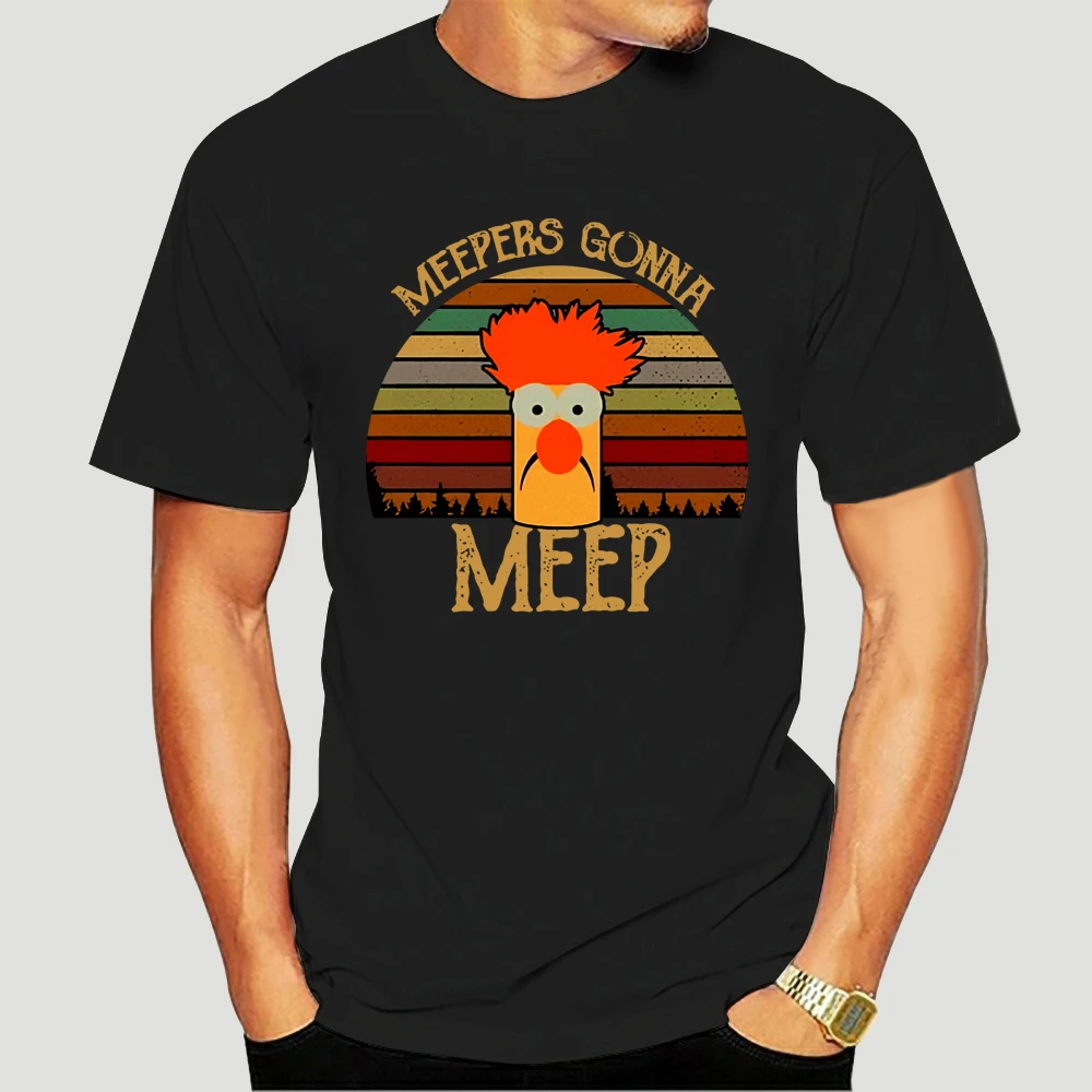 Мужская Черная хлопковая Футболка The Muppet Show Beaker Meepers Going Meep S 6Xl 9094D|Мужские