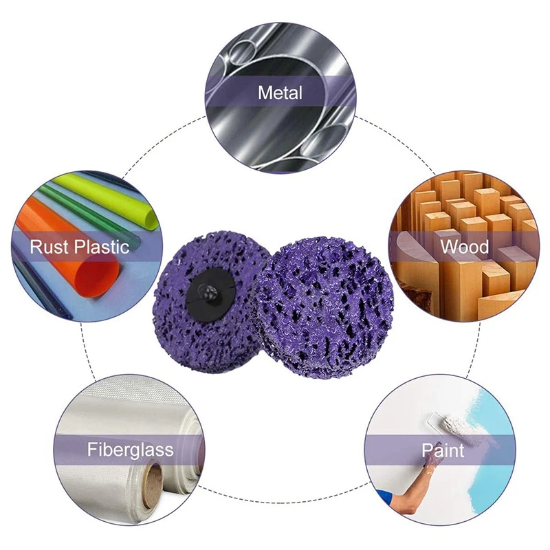 

7Pcs 2 Inch 50mm Roloc Quick Change Disc Clean & Strip Grinding Disc & 40Pcs Quick Change Sanding Discs Set