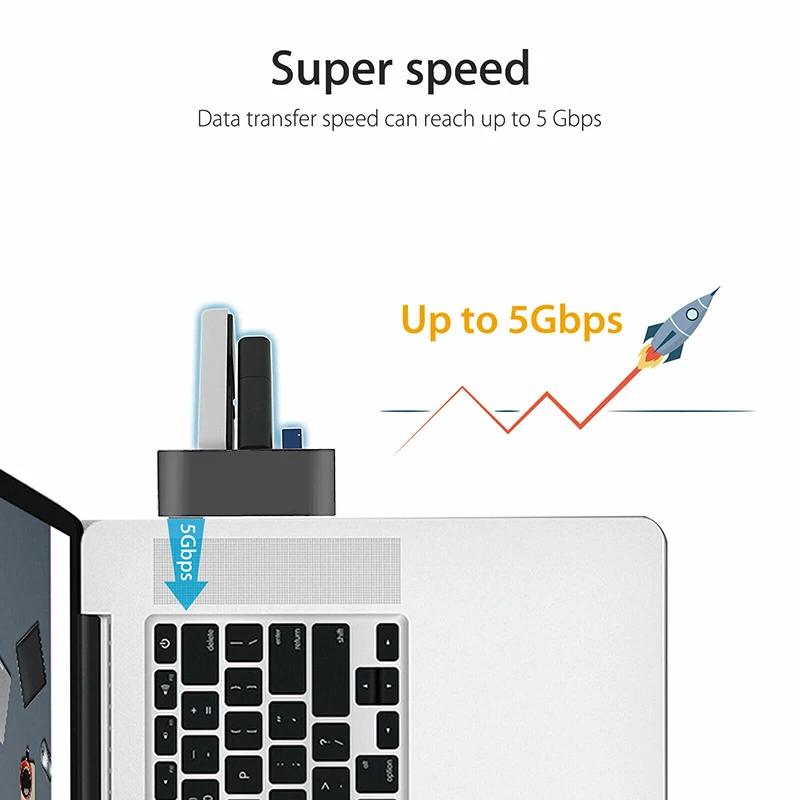 

3 Ports USB 3.0 Type A Male Hub Adapter For PC Laptop Notebook Computer Accessories Multi in 1 USB Expansion Splitter Cable