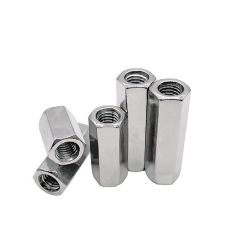 

M3 M4 M5 M6 M8 M10 M12 304 Stainless Steel Rod Long Coupling Nut Hex High Strength Hex Nutsert