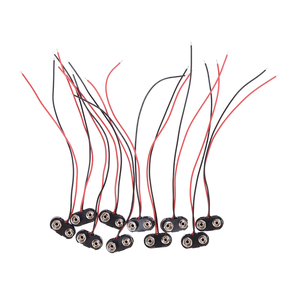 

10 X I Type 9V 9 Volt Battery Clip Connectors Buckle Cable