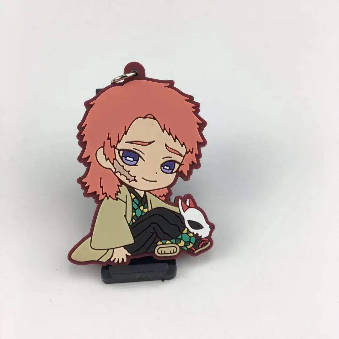 6 Аниме демон убийца Kimetsu no Yaiba резиновый брелок для ключей гоночные ремни Косплей - Цвет: 6
