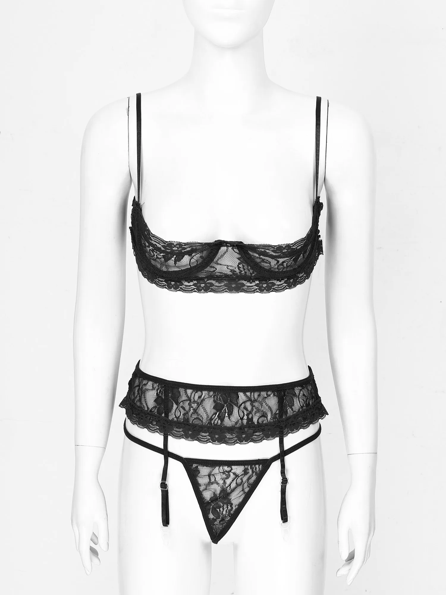 Женское прозрачное кружевное экзотическое нижнее белье комплект женского