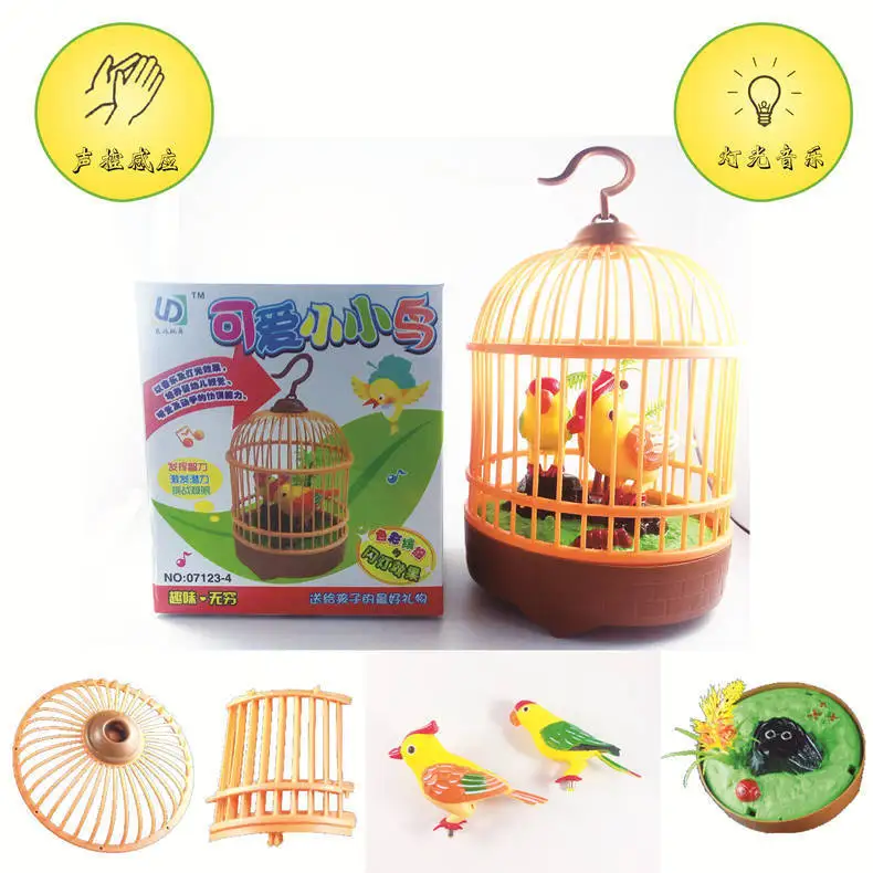 

Voice-Controlled Induction Electric Toy Bird Xinqite Toy Plastic Voice-Controlled Bird Cage Stall Hot Selling Toy
