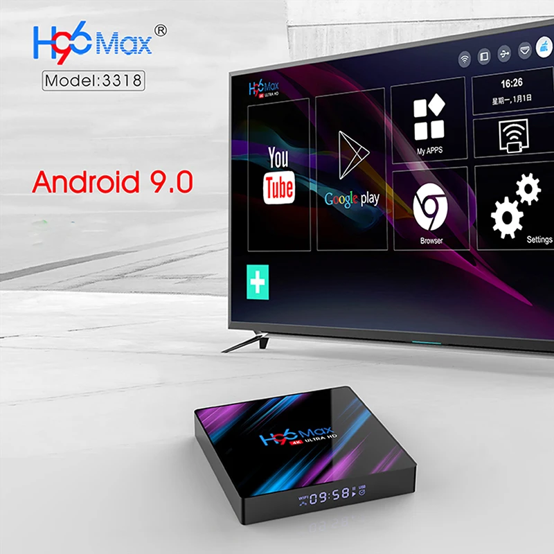 H96 MAX RK3318 Top tv Box 4G DDR3 USB 3 0 Bluetooth 4 Android 9 OS 4K 4096x2160 GPU 2 4G/5G медиаплеер | Электроника