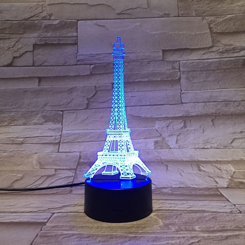 3D лампа здание Париж Эйфелева башня настоящим подарком для девочек атмосферу