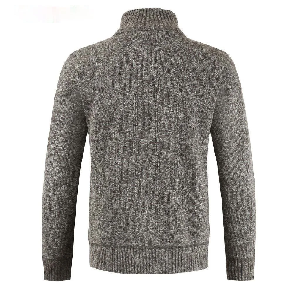 

Zoulv Autumn Winter Mens Cotton Thick Warm Stand Collar Coat Cardigan Male Solid Color Zipper Out Fashion Men's Knit Jacket
