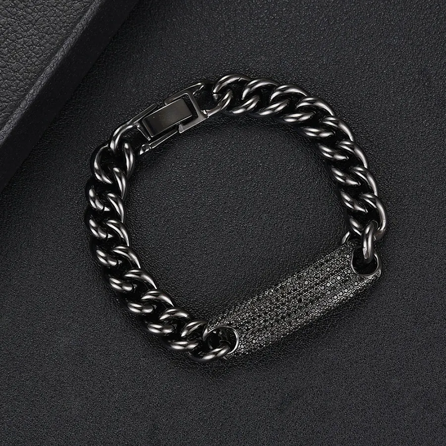 H048B Black GODKI, роскошный массивный браслет для женщин, Свадебный, полный кубический циркон, Кристалл CZ, Дубай, серебряный браслет, вечерние ювелирные изделия - Окраска металла: H048B Black