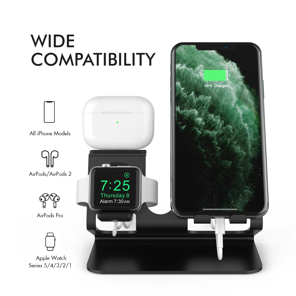 three in one charging holder mobile phone desktop stand storage for iphone 12 pro max apple watch se654321 airpods pro21 free global shipping