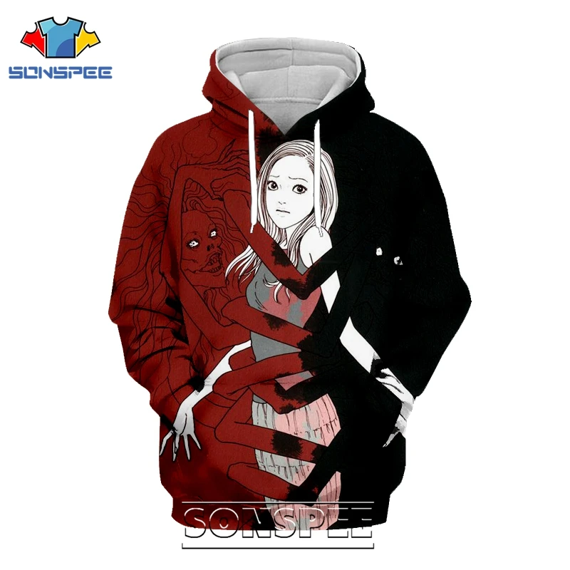 Толстовка Мужская/женская с 3D-принтом Junji Ito Повседневная Уличная одежда в стиле