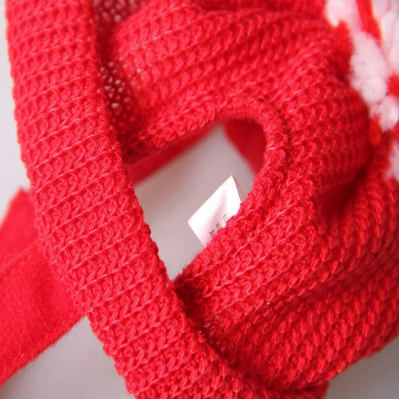 

Pet Dog Hat Teddy Hat Festive Holiday Cat Accessories Pomeranian Warm Wool HatPet Dog Hat (Red)