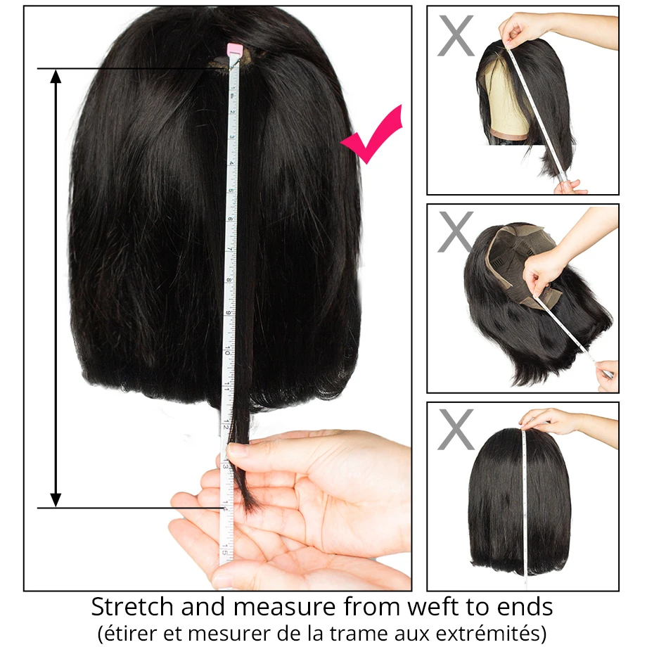 

4x4 lace closure bob wig short front human hair wigs brazilian frontal natural straight pre plucked for black women remy hair
