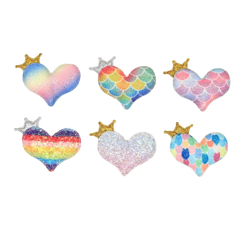 10 шт. разноцветные нашивки в форме сердца с короной для детской одежды сделай сам