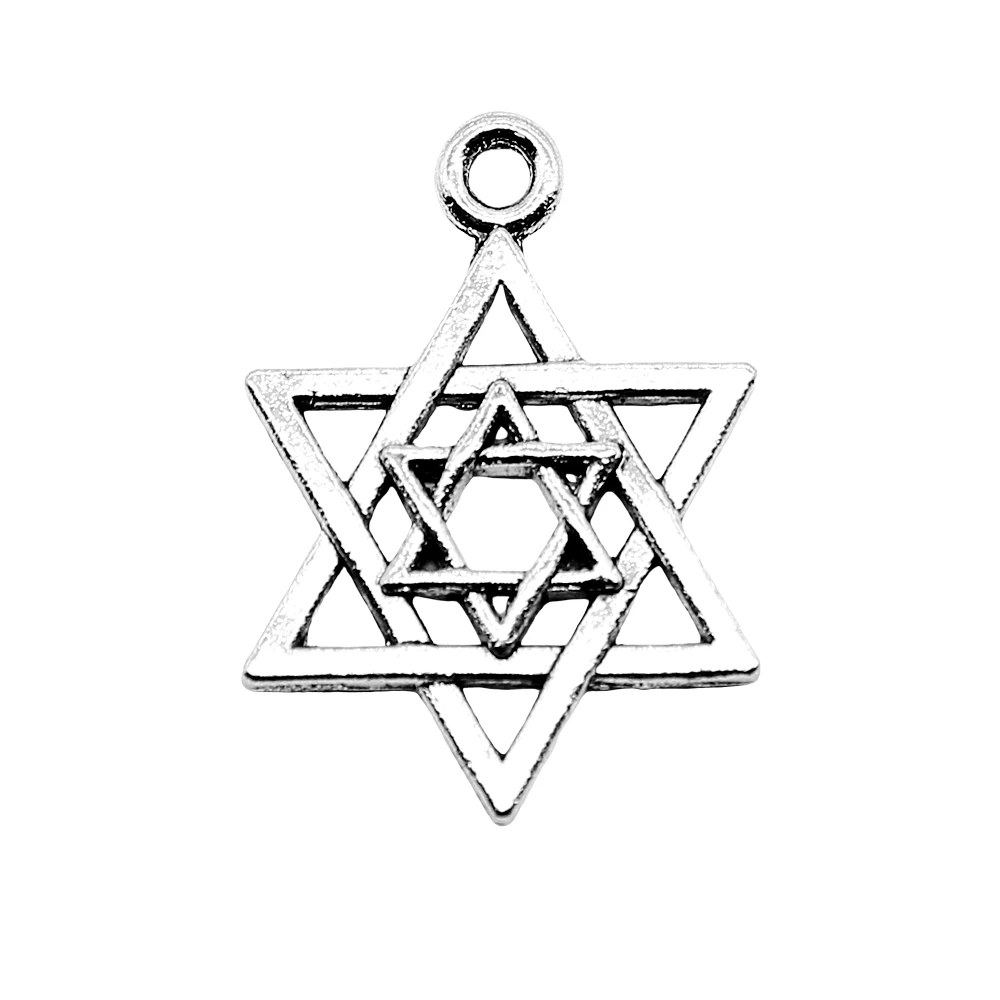 40 шт Звезда Давида подвеска амулеты Шарм для изготовления ювелирных изделий 2