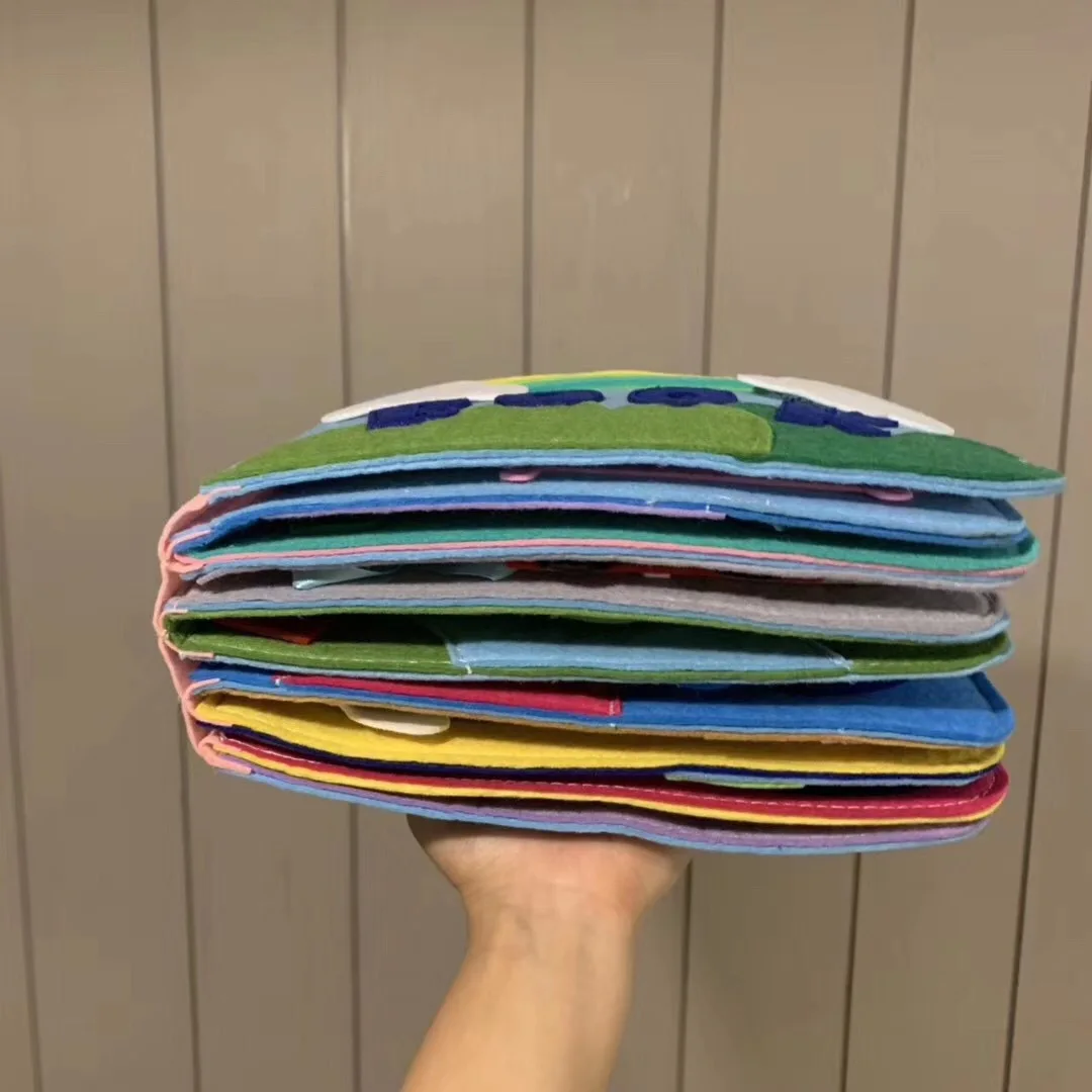 Tablero 3D Montessori para beb&eacute;, libro de historia de tela para ni&ntilde;os peque&ntilde;os, aprendizaje temprano, educaci&oacute;n, h&aacute;bitos, desarrollo del conocimiento, Juguetes-1