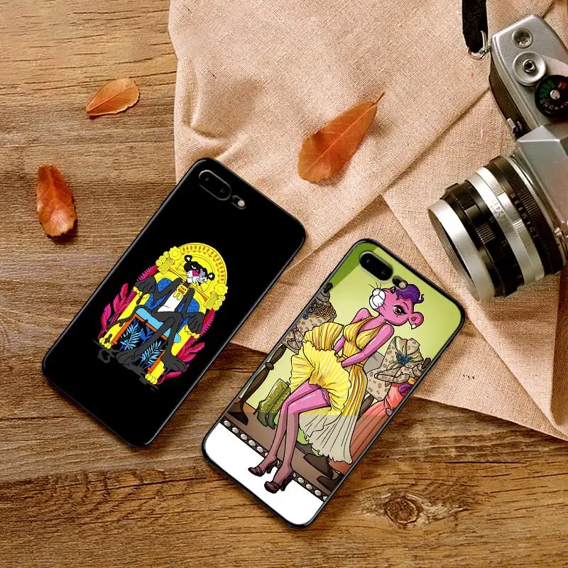 Чехлы для iPhone XR XS Max X 6 6S 7 8 Plus Розовая пантера мягкая IMD задняя крышка телефона