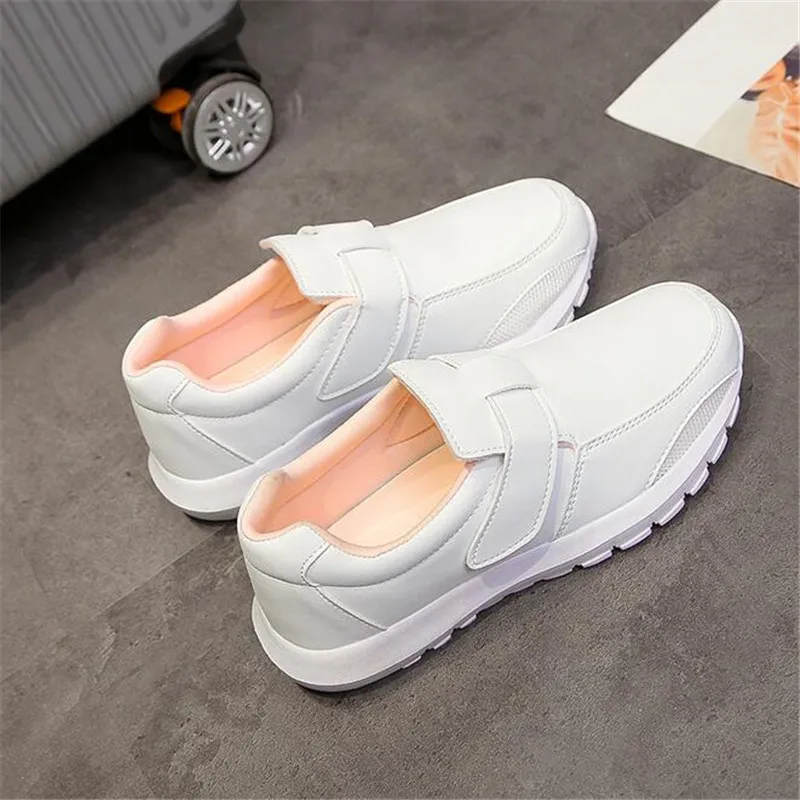 

2021 New Velcro Small White Shoes Female Casual Shoes Female Students Breathable Running Shoes Sneakers Zapatillas Mujer Fashion