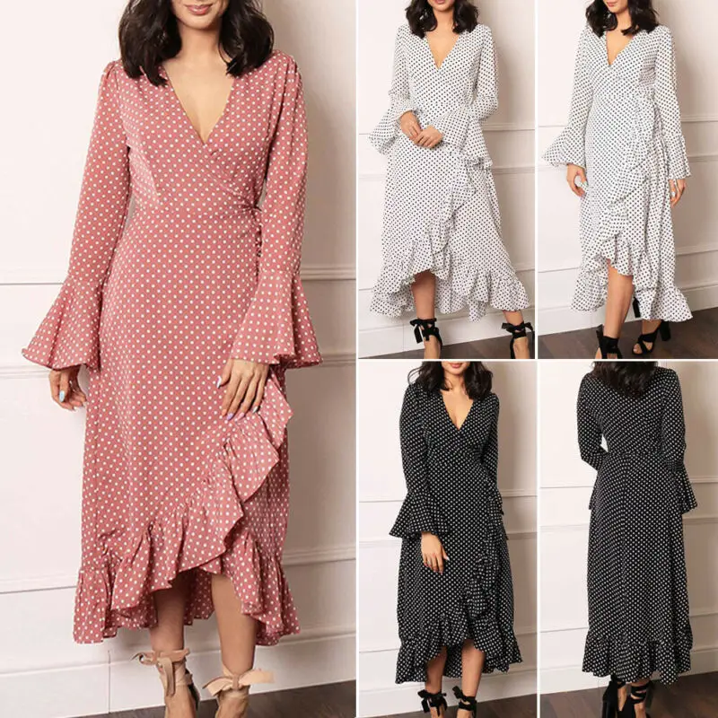 Женское летнее платье-макси в стиле бохо с длинным рукавом | Женская одежда