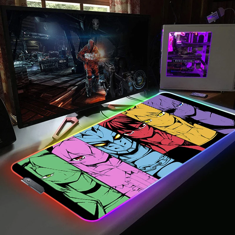 

900x400mm Anime Akame Ga Kill RGB Large Gaming Mouse Pad LED Lighting Mousepad Gamer Computer Keyboard Desk Mat Rubber Pad