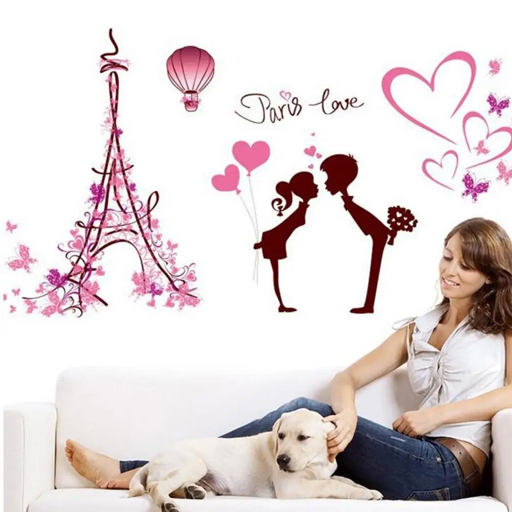 Новая Съемная плоская Водонепроницаемая Наклейка на стену любовь в Париже