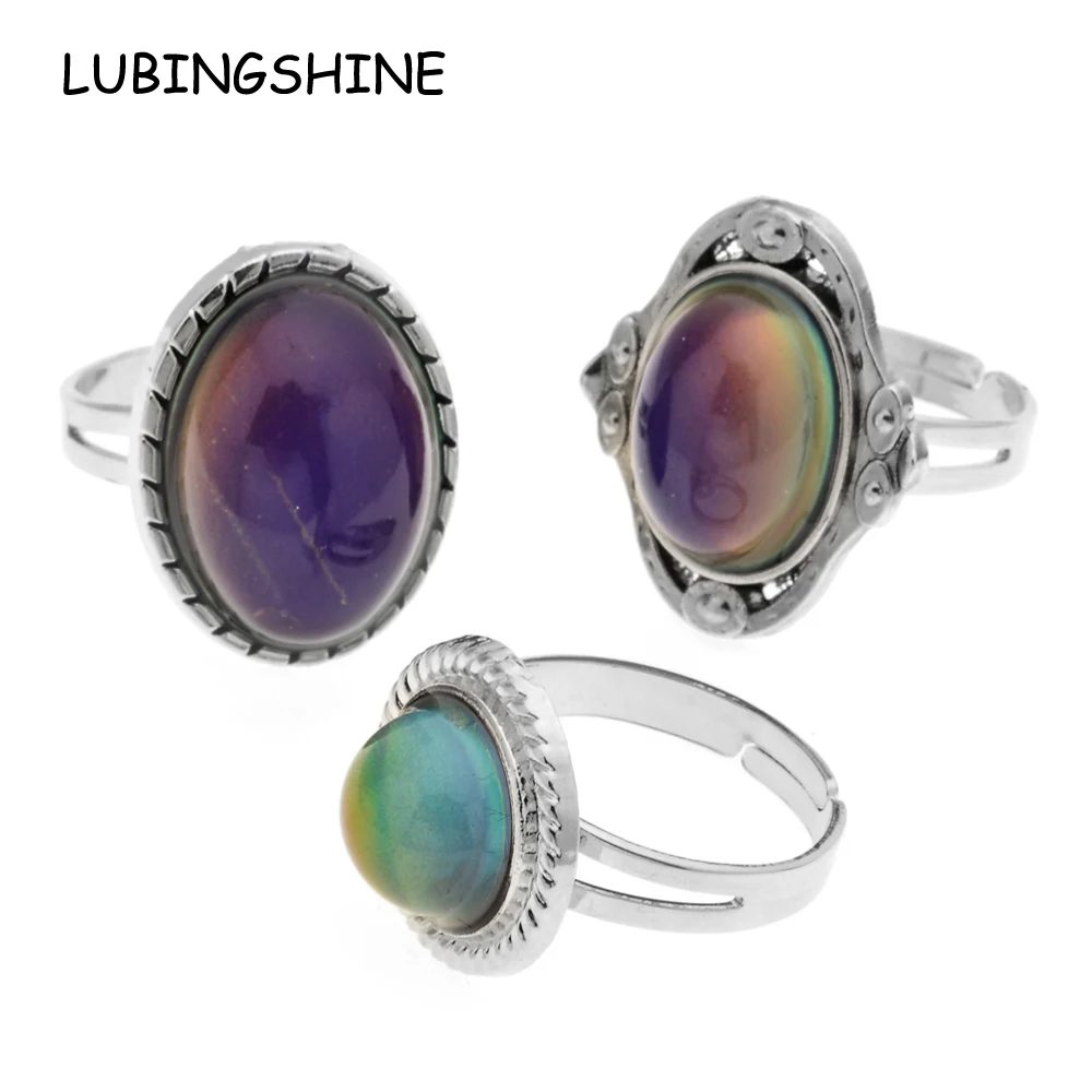 

60pcs/lot Mood Rings Temperature Change Color Emotion Feeling for Women Men Party Adjustable Ring Jewelry Gift