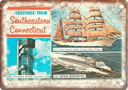 

Adkult Southeastern Connecticut Greetings from Retro Look Metal Sign ZK62