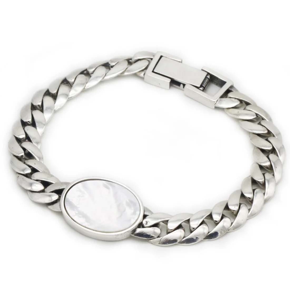 

925 sterling silver fashion twist chain geometric oval trend jewelry popular shell beads female bracelet
