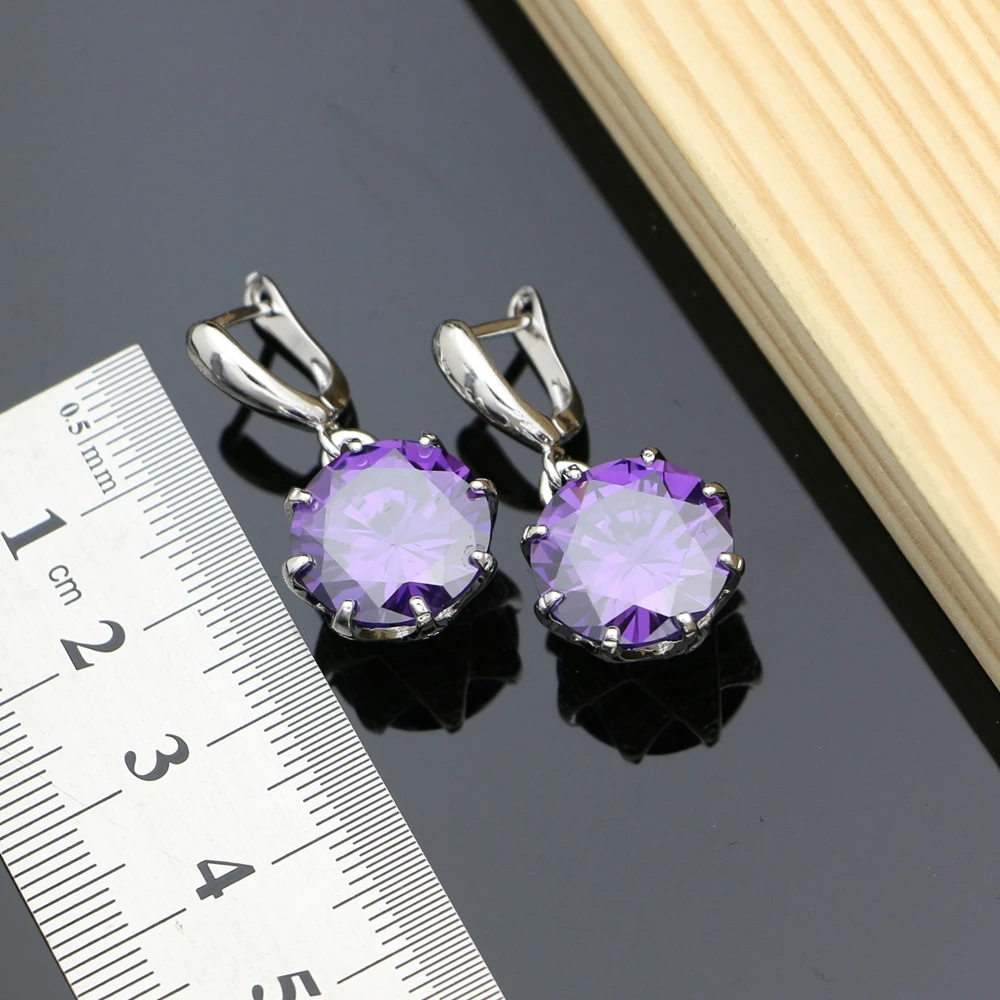 Комплект из колье и серёг серебра 925 пробы с фианитами | Украшения аксессуары