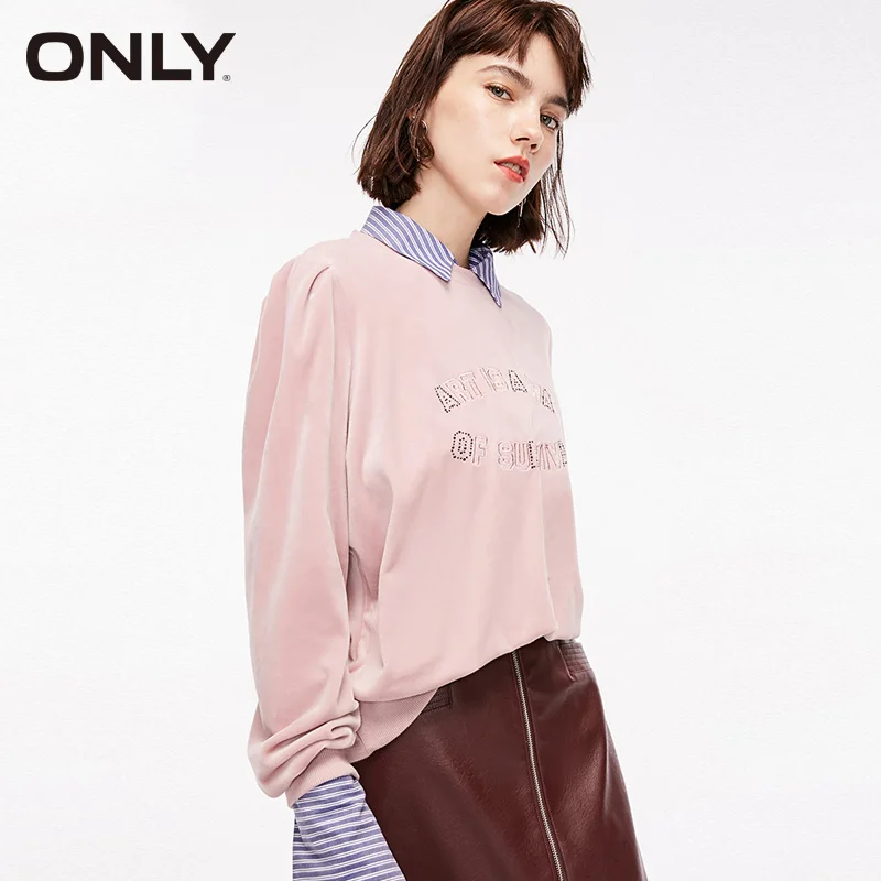 Только бархатные Стразы с буквенным принтом толстовки длинными рукавами |