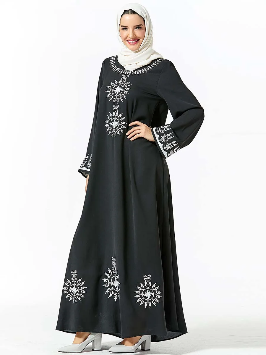 Мусульманская одежда размера плюс арабское большое платье-кимоно с вышивкой на