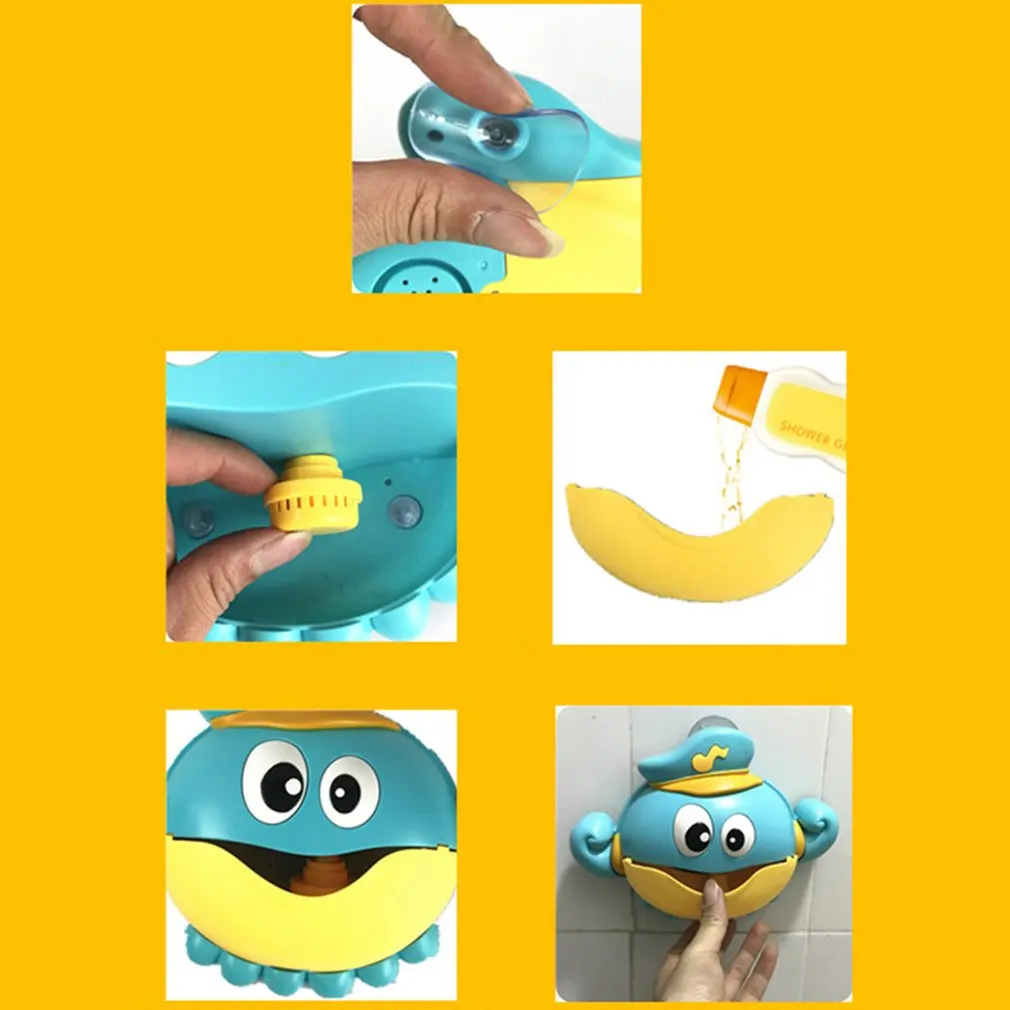 

Bubble Machine Big Octopus Automatic Bubble Maker Blower Music Bath Toy for Baby Cute Cartoon Infant Swim Chain Clockwork Toys