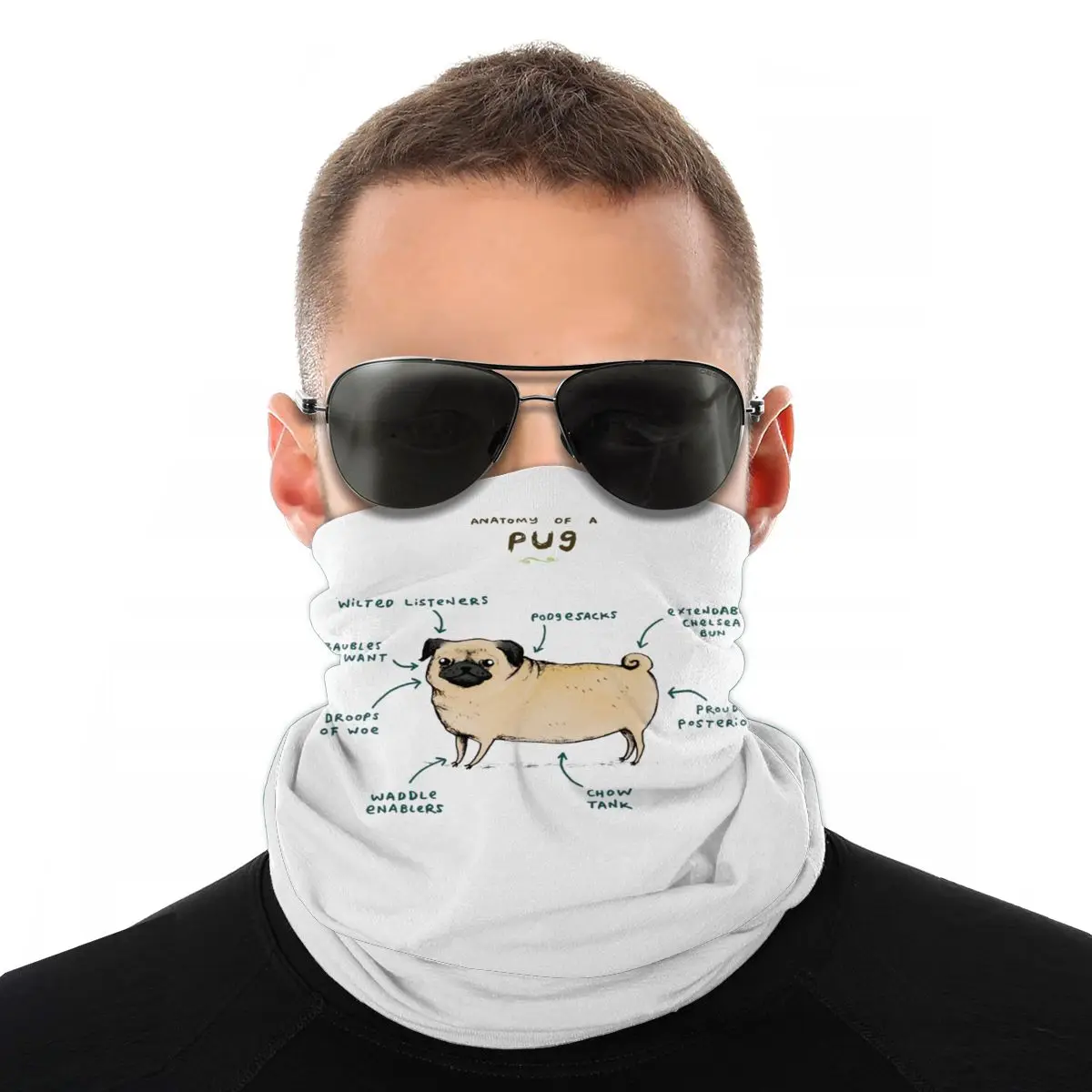 

Anatomy Of A Pug Bulldog Magic Scarf Half Face Mask Fashion Tube Scarf Balaclava Bandanas Dustproof Headwear Outdoor Hiking