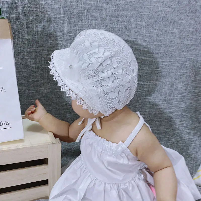 Детский кружевной капор шляпа детская шапочка для новорожденных летний реквизит