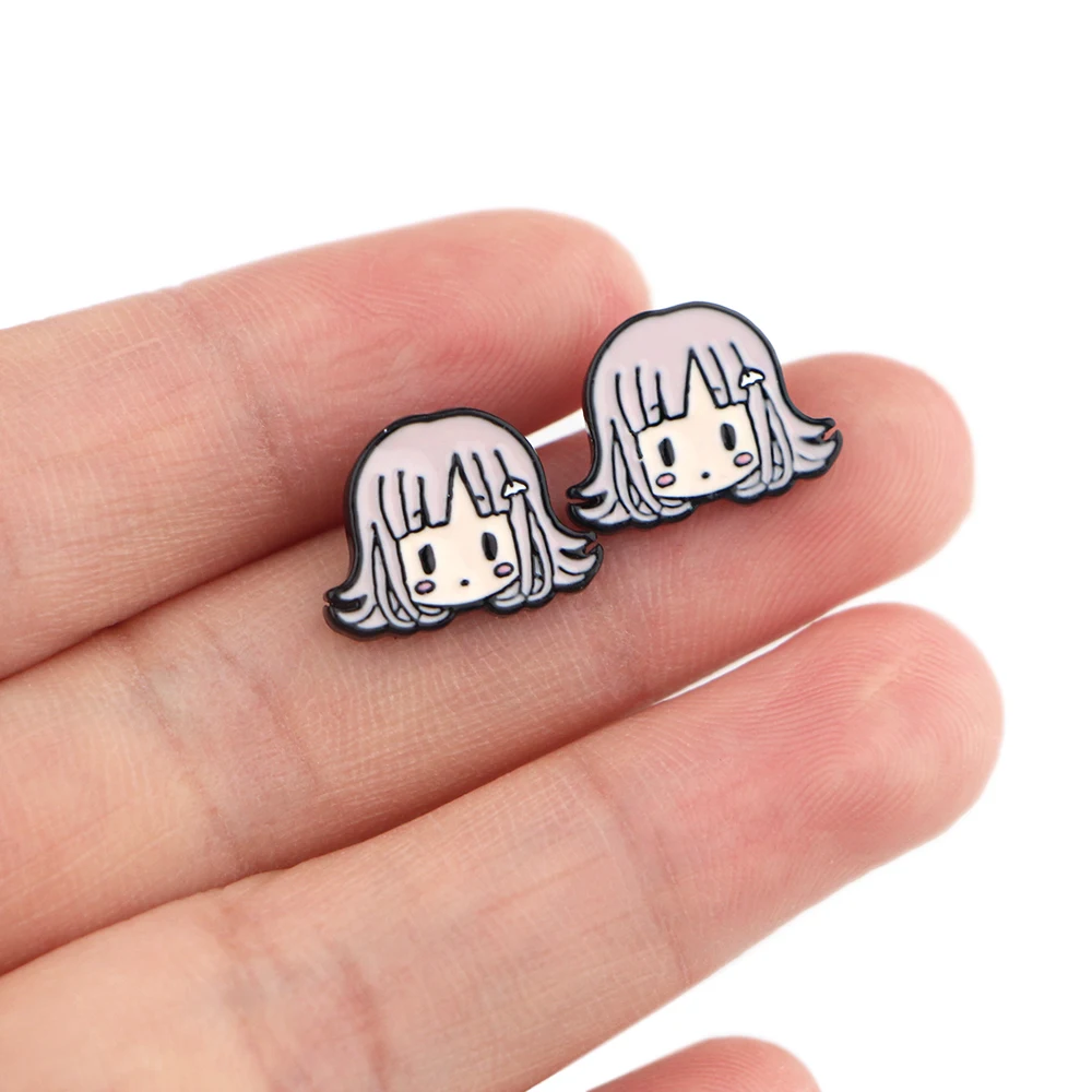 LB839 Аниме игры Danganronpa серьги гвоздики для женщин Эмаль вечерние модное ювелирное
