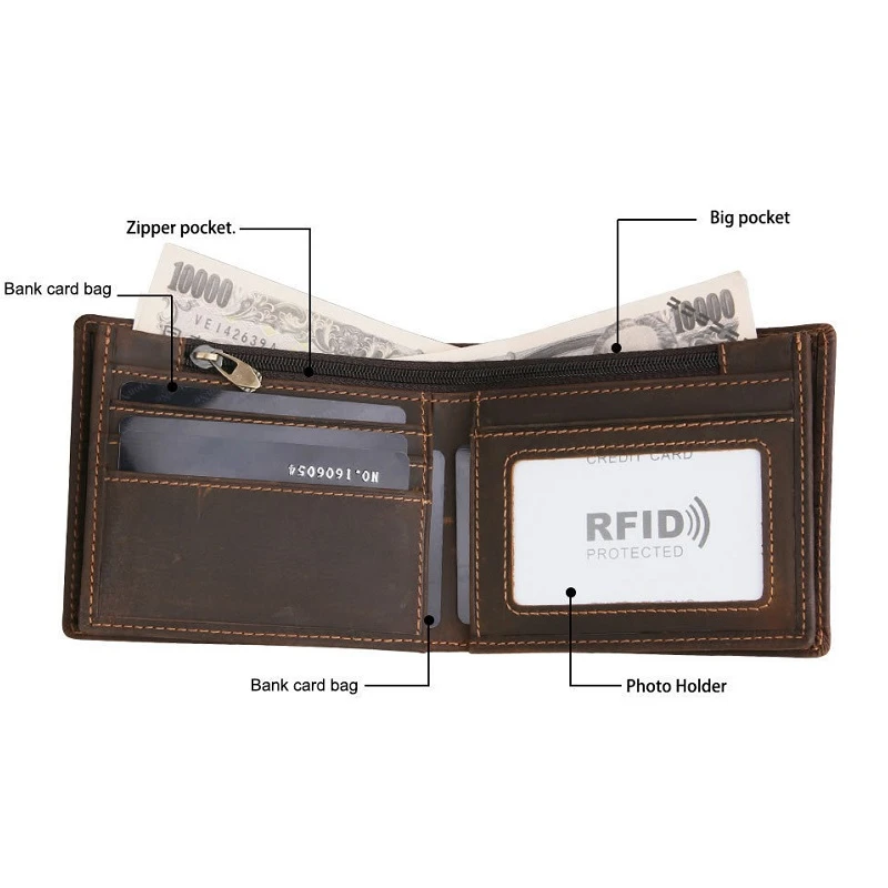 Новый маленький кошелек мужские кошельки Crazy Horse для монет качественная короткая