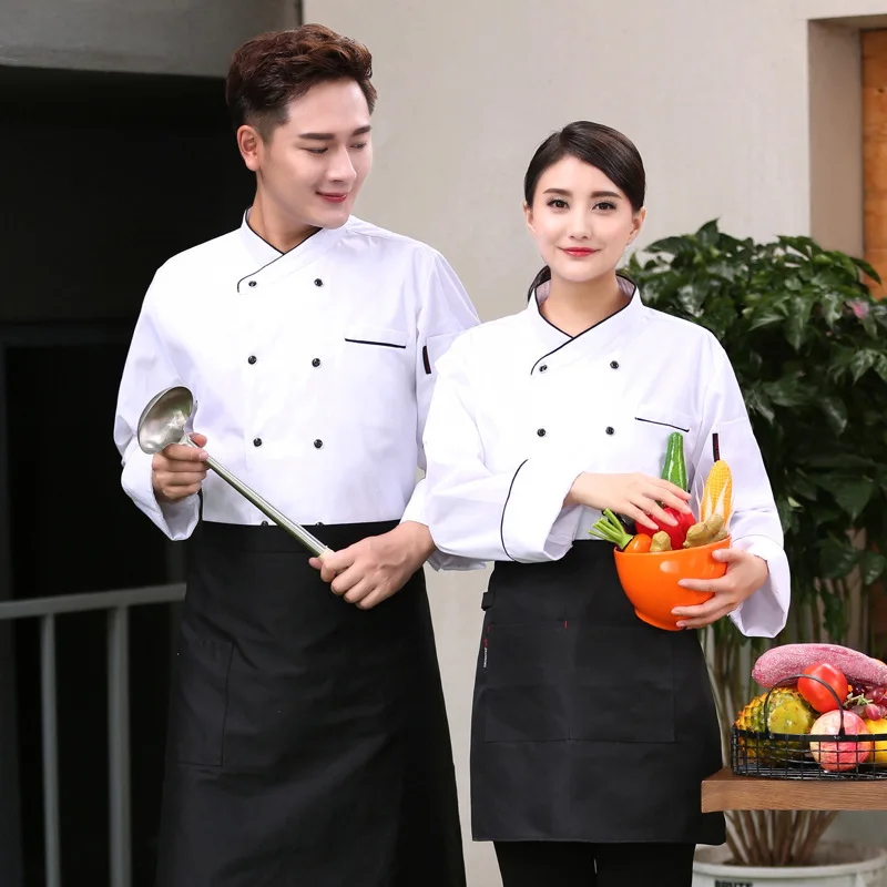 

Male Hotel Kitchen Chef Uniforms For Uniform Cooking Clothes After Western Restaurant Hotel Kitchen Long Sleeves