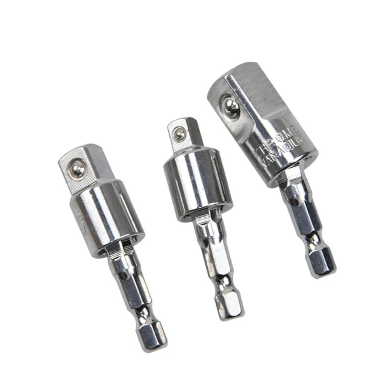 

Electric Drill Socket Adapter for Impact Driver with Hex Shank to Square Socket Drill Bits Rotatable Bendable Socket Tools